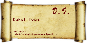 Dukai Iván névjegykártya
